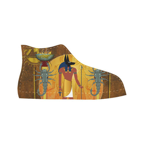 Anubis the egyptian god Aquila High Top Microfiber Leather Women's Shoes/Large Size (Model 032)