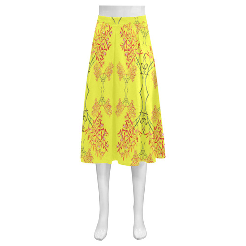 orchid leggings yellow Mnemosyne Women's Crepe Skirt (Model D16)