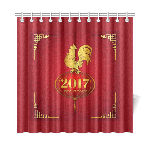 2017 Year of the Rooster Chinese Shower Curtain 72"x72"