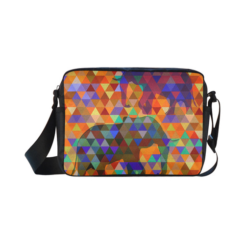 Modern Triangle Pattern Elephants Classic Cross-body Nylon Bags (Model 1632)