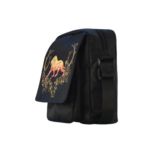 Awesome lion in gold and black Crossbody Nylon Bags (Model 1633)