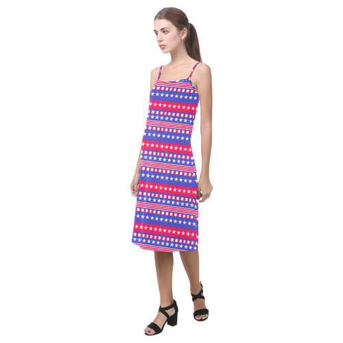 Patriotic Stars and Stripes Alcestis Slip Dress (Model D05)