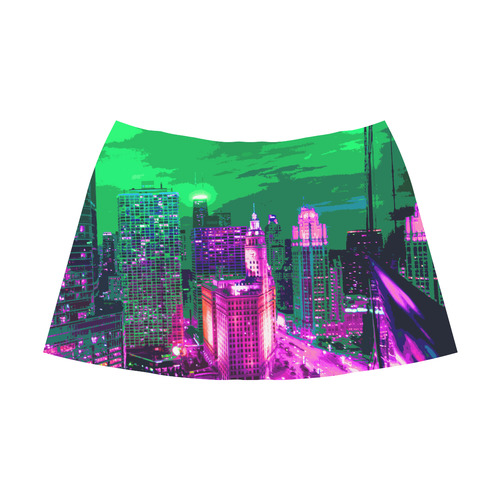 Chicago PopArt 20161103 Mnemosyne Women's Crepe Skirt (Model D16)