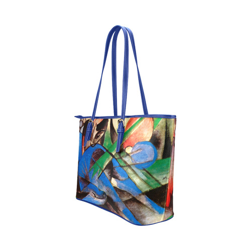Dreaming Horse by Franz Marc Leather Tote Bag/Large (Model 1651)