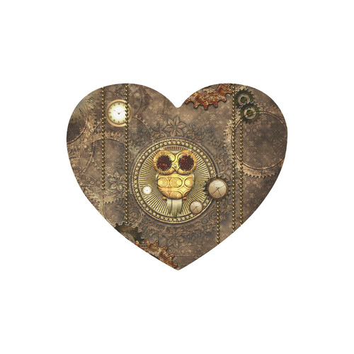 Steampunk, wonderful owl,clocks and gears Heart-shaped Mousepad
