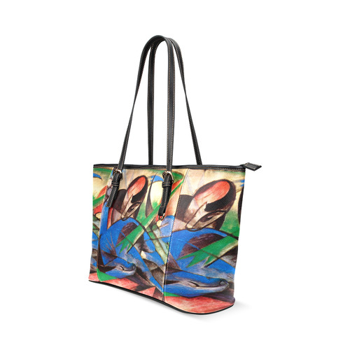 Dreaming Horse by Franz Marc Leather Tote Bag/Small (Model 1640)