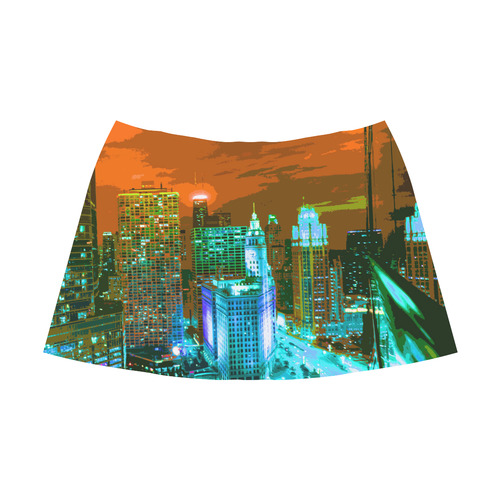 Chicago PopArt 20161107 Mnemosyne Women's Crepe Skirt (Model D16)