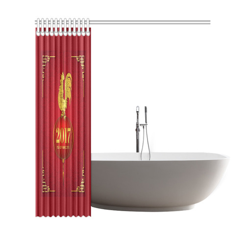 2017 Year of the Rooster Chinese Shower Curtain 69"x72"