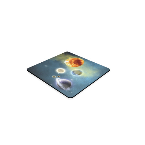 Space scenario with  meteorite sun and planets Square Coaster