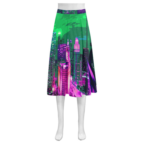 Chicago PopArt 20161103 Mnemosyne Women's Crepe Skirt (Model D16)