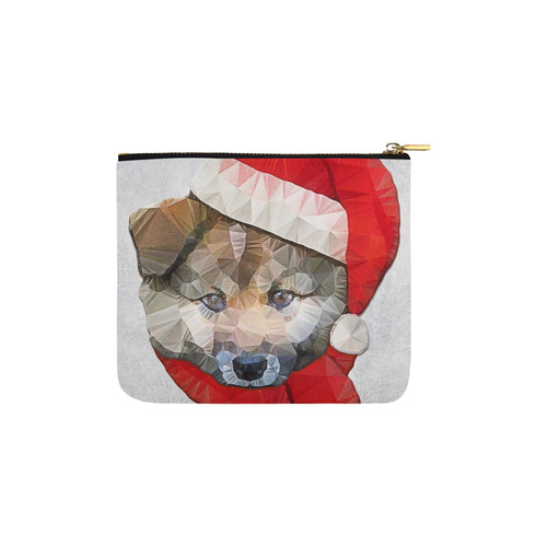 christmas santa dog Carry-All Pouch 6''x5''