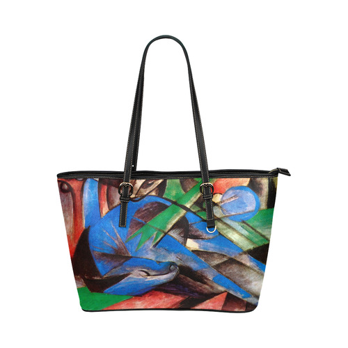 Dreaming Horse by Franz Marc Leather Tote Bag/Small (Model 1651)