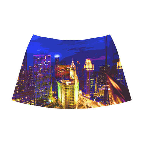 Chicago PopArt 20161112 Mnemosyne Women's Crepe Skirt (Model D16)