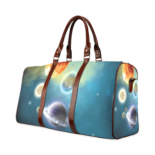 Space scenario with  meteorite sun and planets Waterproof Travel Bag/Small (Model 1639)