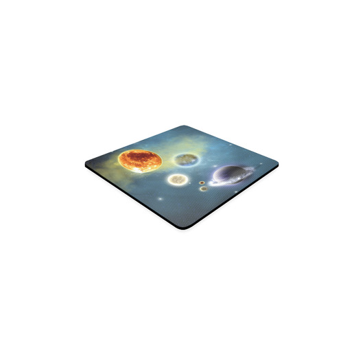 Space scenario with  meteorite sun and planets Square Coaster