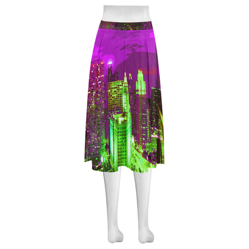 Chicago PopArt 20161110 Mnemosyne Women's Crepe Skirt (Model D16)
