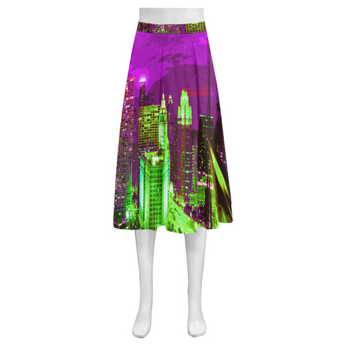 Chicago PopArt 20161110 Mnemosyne Women's Crepe Skirt (Model D16)