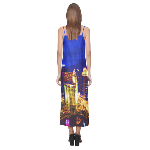 Chicago PopArt 20161112 V-Neck Open Fork Long Dress(Model D18)