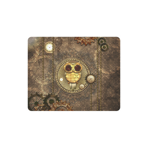 Steampunk, wonderful owl,clocks and gears Rectangle Mousepad