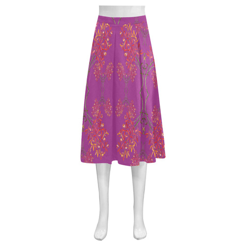 orchid lavender Mnemosyne Women's Crepe Skirt (Model D16)