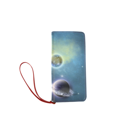 Space scenario with  meteorite sun and planets Women's Clutch Wallet (Model 1637)