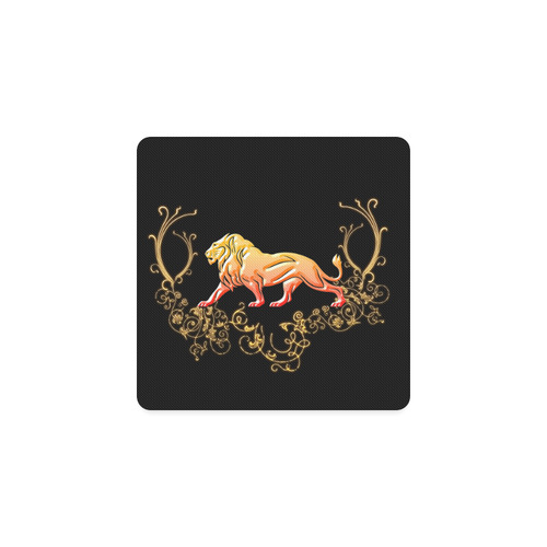 Awesome lion in gold and black Square Coaster