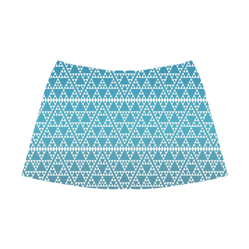 triangles in triangles pattern wht electric blue Mnemosyne Women's Crepe Skirt (Model D16)