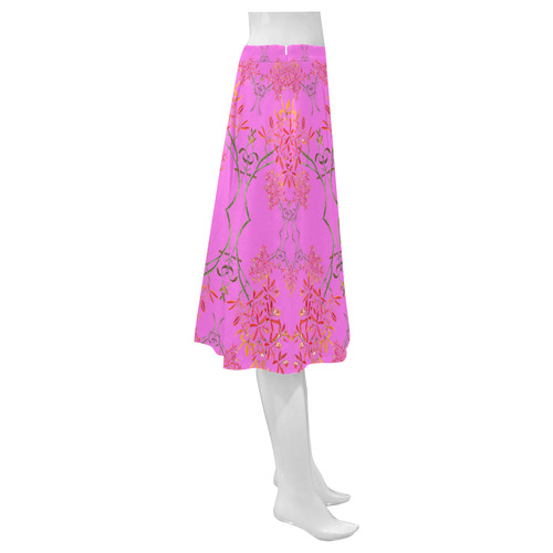 orchid  pink Mnemosyne Women's Crepe Skirt (Model D16)