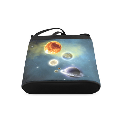 Space scenario with  meteorite sun and planets Crossbody Bags (Model 1613)