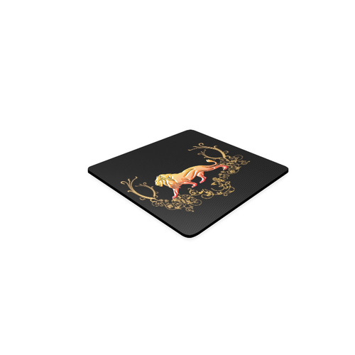 Awesome lion in gold and black Square Coaster