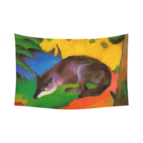 Black Fox by Franz Marc Cotton Linen Wall Tapestry 90"x 60"