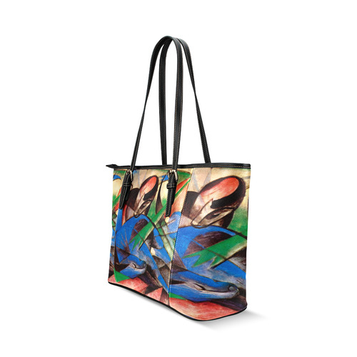 Dreaming Horse by Franz Marc Leather Tote Bag/Small (Model 1640)