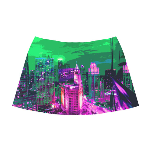 Chicago PopArt 20161103 Mnemosyne Women's Crepe Skirt (Model D16)