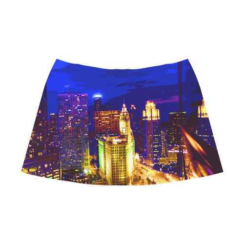 Chicago PopArt 20161112 Mnemosyne Women's Crepe Skirt (Model D16)