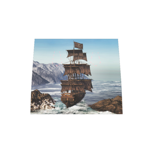 A pirate ship sails through the coastal Boston Handbag (Model 1621)