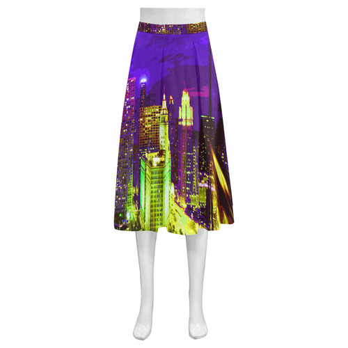 Chicago PopArt 20161111 Mnemosyne Women's Crepe Skirt (Model D16)