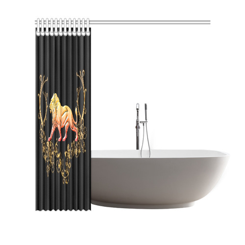 Awesome lion in gold and black Shower Curtain 69"x70"