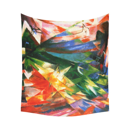 Birds by Franz Marc Cotton Linen Wall Tapestry 60"x 51"