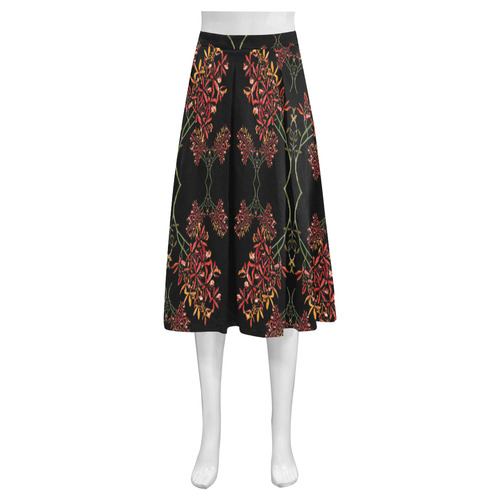 orchid black Mnemosyne Women's Crepe Skirt (Model D16)