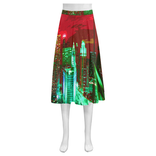 Chicago PopArt 20161108 Mnemosyne Women's Crepe Skirt (Model D16)