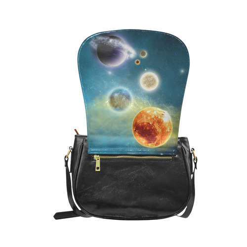 Space scenario with  meteorite sun and planets Classic Saddle Bag/Small (Model 1648)
