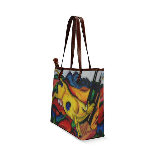 Yellow Cow by Franz Marc Shoulder Tote Bag (Model 1646)