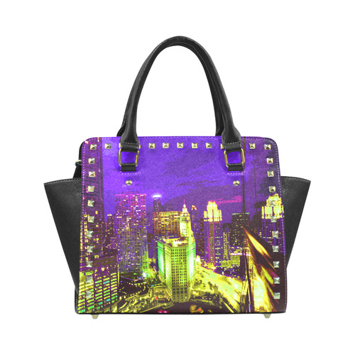 Chicago PopArt 20161111 Rivet Shoulder Handbag (Model 1645)