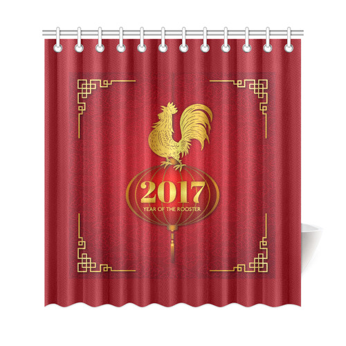 2017 Year of the Rooster Chinese Shower Curtain 69"x72"