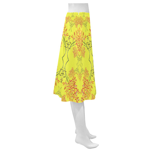 orchid leggings yellow Mnemosyne Women's Crepe Skirt (Model D16)