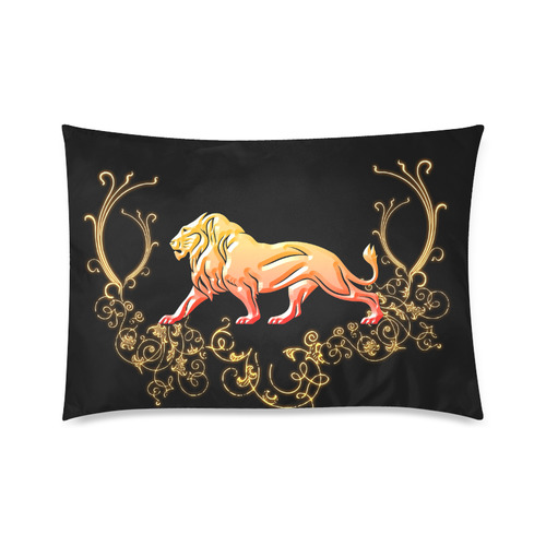 Awesome lion in gold and black Custom Zippered Pillow Case 20"x30"(Twin Sides)