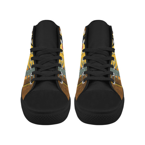 Anubis the egyptian god Aquila High Top Microfiber Leather Women's Shoes/Large Size (Model 032)