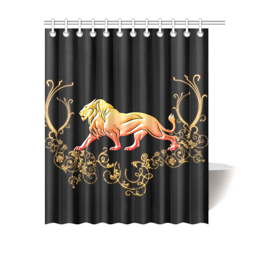 Awesome lion in gold and black Shower Curtain 60"x72"