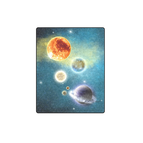 Space scenario with  meteorite sun and planets Blanket 40"x50"