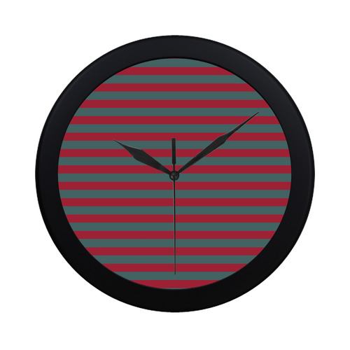 Christmas Red and Green Stripes Circular Plastic Wall clock